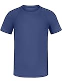 WISMBOX Kinder Jungen UV Shirt Kurzarm Badeshirt, UPF 50+ Schwimmshirt Schnelltrocknend Rashguard für Schwimmen Wassersport