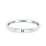 Blue Apple Co. Sterling Silver Size-9 Lucky Horseshoe Ring Oxidized Band Solid 925 Sterling Silver Thumb Ring