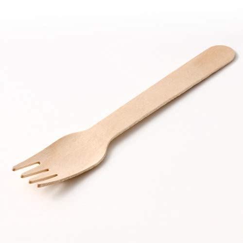 Swastha Hygiene | Disposable Wooden, Birchwood, BBQ, Tableware, Great for Parties, Picnics and Events (140 MM, Pack of 100 (50 Spoons and 50 Forks) 2
