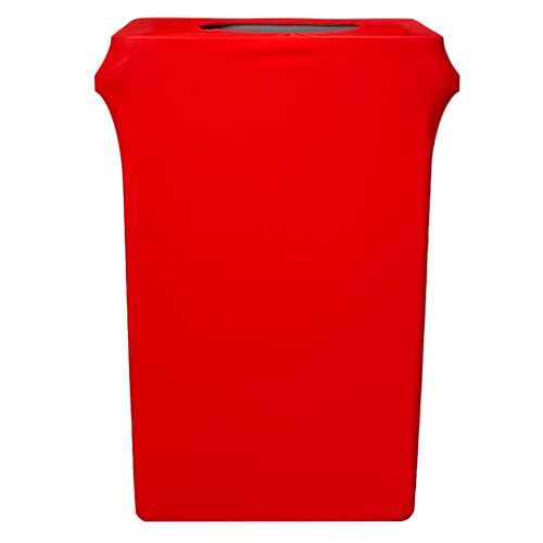 Image of YOUR CHAIR COVERS - 23 Gallon Spandex Slim Jim Narrow Trash Can Cover - Red (Cover ONLY, Trash CAN NOT Included)