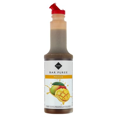 Rioba Bar Purée Mix - Siropes Coco, Fresa, Mango, y Fruta de la Pasión, Ideal para Cocteles y Postres, 1,3 kg (3 BOTELLAS 1,300 ML., MANGO)