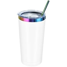 20oz Tumbler with Lid And Straw,Stainless Steel Vacuum Insulated Mug,Double Wall Vacuum Insulated Coffee Cups for Cold & Hot Drinks,Insulation Travel Tumblers Cups