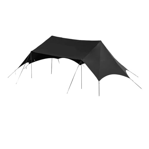 Tenda da campeggio ottagonale 260 cm, tenda alta for 10-20 persone, protezione solare grande, impermeabile, nera