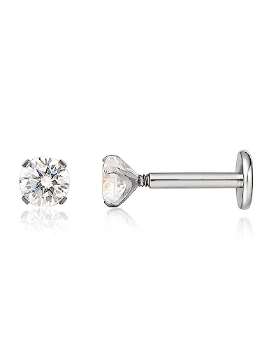 Limerencia 18G Tragus Piercing Titanio, 2 Piezas Médico Labio Piercing Labret Enchufe Hipoalergénico Hélice Perforación Del Oído para El Ombligo Lengua Ceja Labio Tabique Nariz Perforación Del Oído.