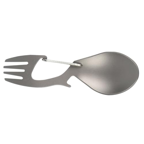 LIOOBO チタン製アウトドアスプーンフォーク 多機能栓抜き付き 軽量耐久キャンプ用カトラリー 持ち運び便利 ハイキング ピクニック用