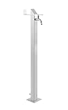 GardWell Wassersäule 93 cm Edelstahl 304, 2 Hahnanschlüsse ½, winterfest, Zapfsäule Garten