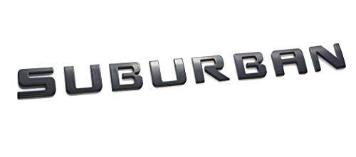 Image of Aimoll 1x Suburban Letter Emblems ABS Badge Replacement for Gm Suburban Chevrolet Glossy Shiny New (Black)