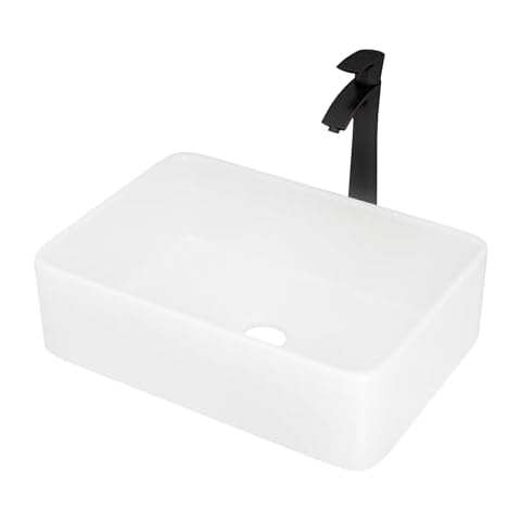 Lordear 19 Inch Rectangle Vessel Sink with Faucet Cover
