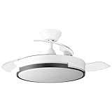 Diámetro: 105 cm. Potencia: 35 W. 6 velocidades de ventilación. 3 aspas retráctiles.
