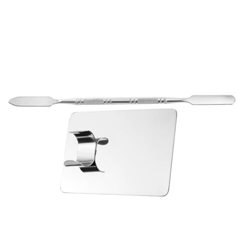 Mikinona Stainless Steel Makeup Palette Set Mixing Tray Foundation Makeup Spatula