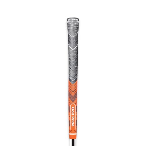 Golf Pride MCC Plus4 Golf Club Grip - All-Weather Hybrid Grip with Larger Lower Hand - Brushed Cotton Cord & Pebbled Texture - Standard Size, Orange - 1 Pack