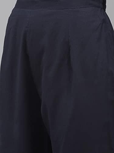 Image of INDO ERA Women's Cotton Blend Bandhni Flared Kurta Palazzo With Dupatta Set (KH0NB4085)