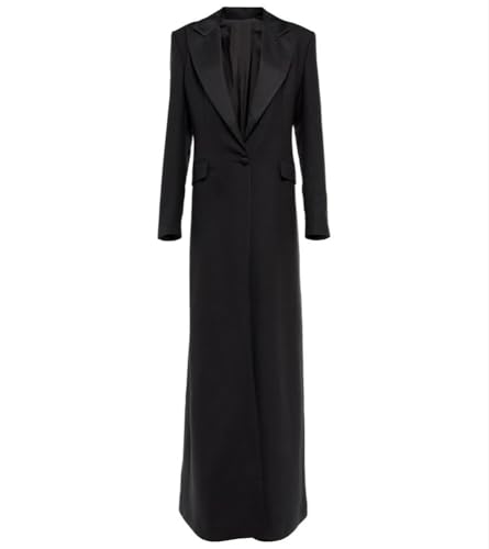 Women's Long Blazer One Button Suit Dress Coat for Party Wedding4