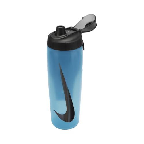 Image of Nike Refuel Bottle Locking Lid 24 oz BPA Free Airtight Sports Bottle (Baltic Blue /Black /Black /Iridescent)