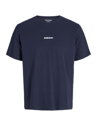JACK & JONES Jjmine tee SS Crew Neck PLS, Azul Marino, 6XL Hombres