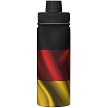 Silk Style Flag Of Germany Water Bottle 18OZ Stainless Steel Insulated Water Bottles With Spout Lid Sports Keep Cold and Hot Water Bottle For Biking Hiking