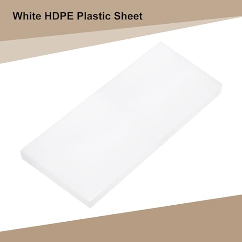Image of MECCANIXITY HDPE Plastic Sheet 1 inch Thick, 10 inch x 24 inch High Density Polyethylene Plastic Blocks, HDPE Cutting Board for DIY, Home Floor Improvement, White