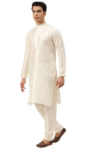 Image of SOJANYA (Since 1958, Men's Silk Blend Grey Kurta Pyjama & Silk Blend Jacket Combo