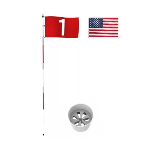 Detachable Golf Flagstick Set Backyard Outdoor Training No.1 Flag USA Flag