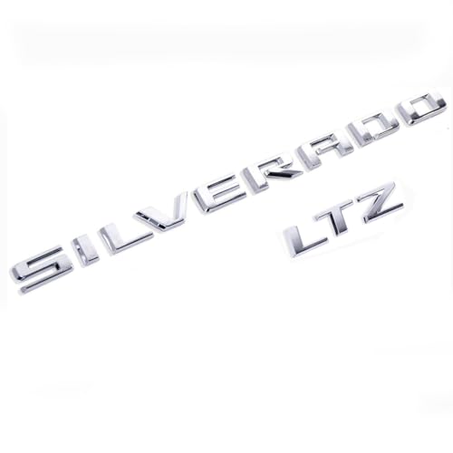 Image of 2019-2025 2pack OEM Nameplate with LTZ Emblem 3D Letters Badge Replacement for Silverado 1500 2500HD 3500HD 86539786 (Glossy Chrome)