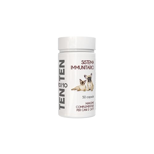 Ten-Ten Sistema Immunitario - Integratore per cani e gatti - Rafforza le difese immunitarie, indispensabile per animali debilitati, cuccioli ed animali anziani - conf. 50 cps