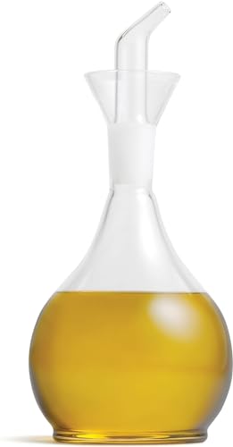 Chef's Planet All-Purpose Glass Oil Decanter and Cruet - Olive Oil Dispenser Bottle for Kitchen - Precise Pourer & Collar - Ideal for Cooking Oil, Vegetable Oil - Syrups, Liqueurs, Sauces, 32 oz