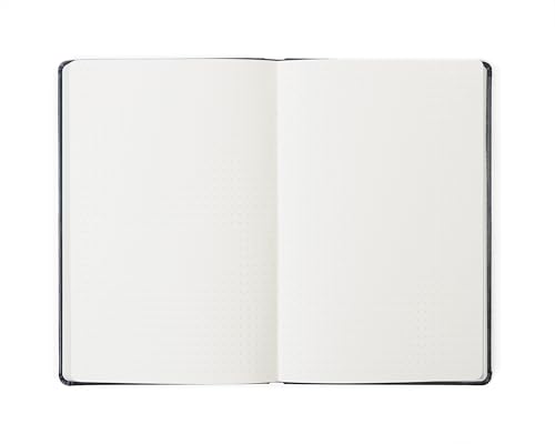 Image of Dot Grid Journal Notebook 5.51 x 8.27 in (A5), 244 Pages, PU Leather Hardcover, 100gsm Thick Paper, Dotted Notebook for Bullet Journaling, Work & Notes, Calendar Card Included (2025)(Midnight Blue)