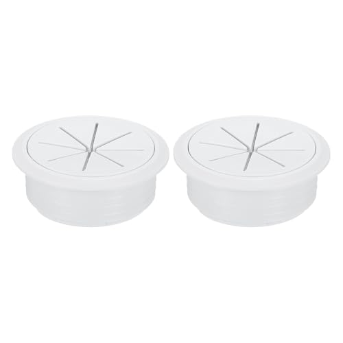 uxcell 2 Pcs Desk Grommet, 2.36 inch 60mm Desk Cable Hole Cover Wire Hole Insert for Home Office Table Cabinet Cord Organizer, White