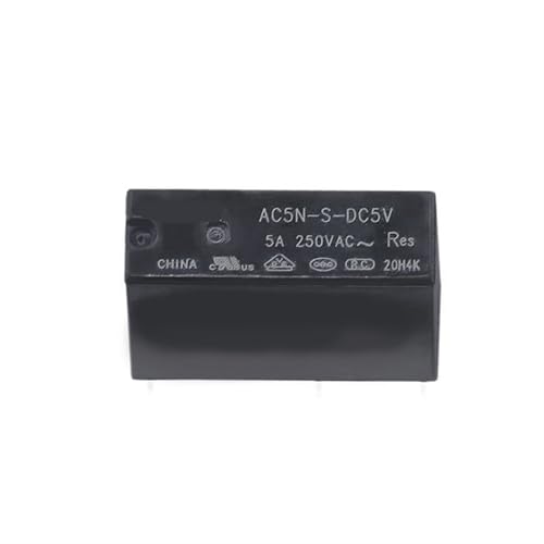 Relais 5V AC5N-S-DC5V miniature pour circuit imprimé, lot de 10 pièces de 5A 4 broches