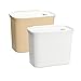 Navaris Cubos de Basura para Colgar - Set de 2X Cubo Colgante con Tapa para Puerta de Armario - Contenedores de 5 L para Cocina baño - Blanco y Beige