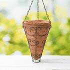 COIR GARDEN Coco Gardening Pots with Stand Conical Hanging Basket, 9 Inch -2 Pieces (Diameter -24 cm, Height -31 cm)