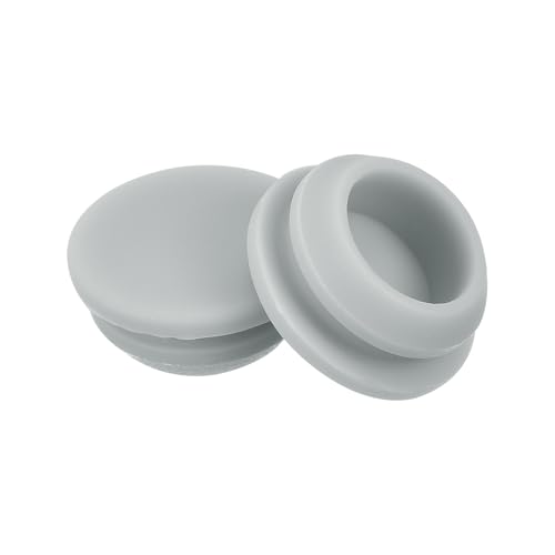 Image of MECCANIXITY 10pcs Silicone Snap in Locking Hole Plugs,12.5mm /0.5 Inch Mounting Diameter Narrow Groove Width 2mm Panel Seal Cover Round for Kitchen Bulkheads Waterproof Sealing Plugs Grey