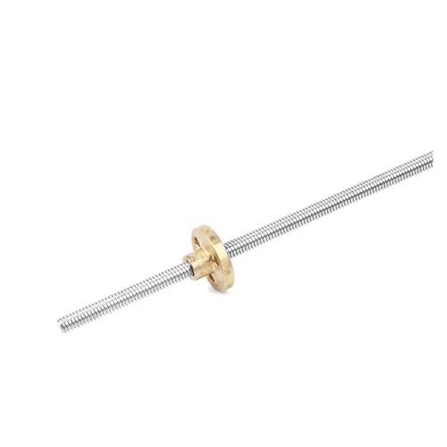 Metal Ball Screw nut T6 Lead Screw 304 Stainless Steel Diameter 6mm Pitch 1mm Length 100mm-550mm Lead Screw with Brass Nut(100mm)