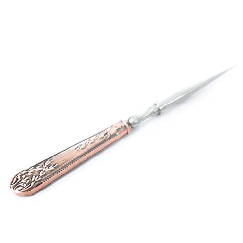 CYILPR Punzón de cuero para arañazos, mango de metal para coser cuero hecho a mano, herramientas de reparación de bordado