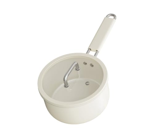 Double-sided ceramics pot for cooking with Lid 1.9 QT Cooking Pot,small pots for cooking ceramic pans for cooking non toxic, PTFE & PFOA Free Compatible with All Cooktops(Diameter 16 cm/1.9 quarts)