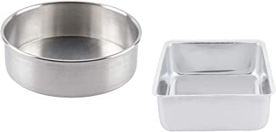 finality Aluminium Baking Cake Pan/Mould for Microwave Oven Combo of Square and Round (6no)