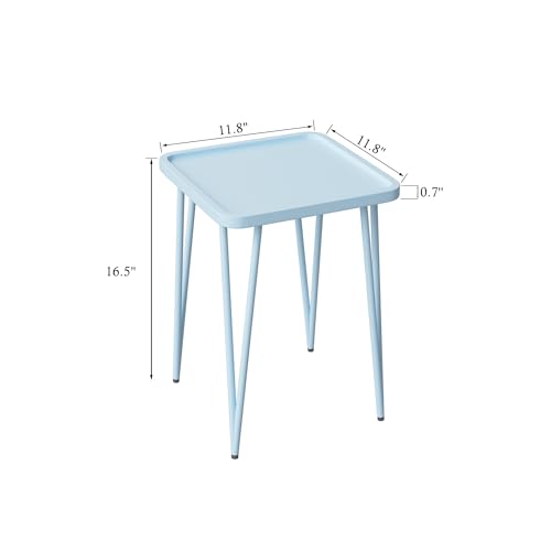 Palama Mesa lateral quadrada, mesa lateral pequena para espaços pequenos, mesa de canto de metal peq