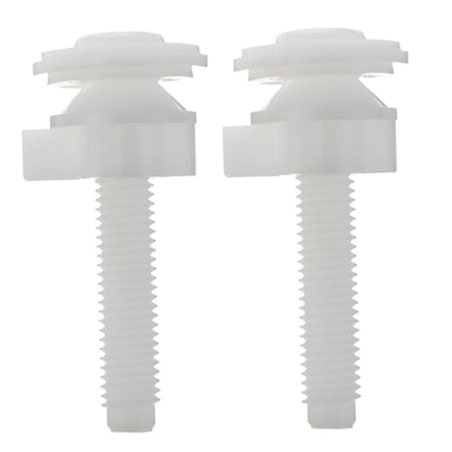 Operitacx 2個 便座取付ボルト 耐摩耗プラスチック製 トイレ固定ネジ 強化設計で緩み防止 ほとんどの便座に対応 交換用トイレ部品