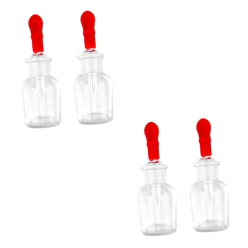 PRETYZOOM 2 Sets 2 Glass Dropper Bottle Chemical Bottle Lab Supplies Easy Press Dropper Reusable