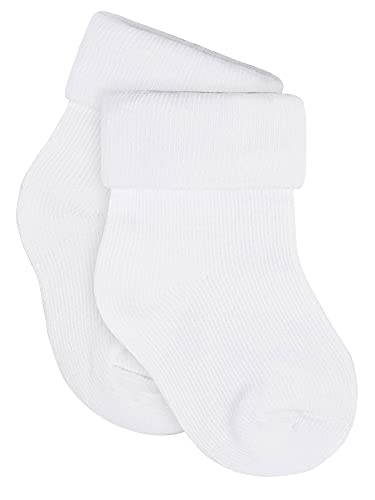 Onesies Brand 23929D16AWHT0/6-100-0-6 MS Unisex Baby 12-Pair Bootie Socks White Cuffed Bootie 0-6 Months thumb #1