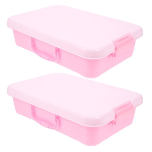 Gogogmee 2pcs Portable Sandbox Storage Box with Lid Handheld Sand Tray for for Organizing Sandbox and Accessories Lightweight Design for Beach Backyard Fun