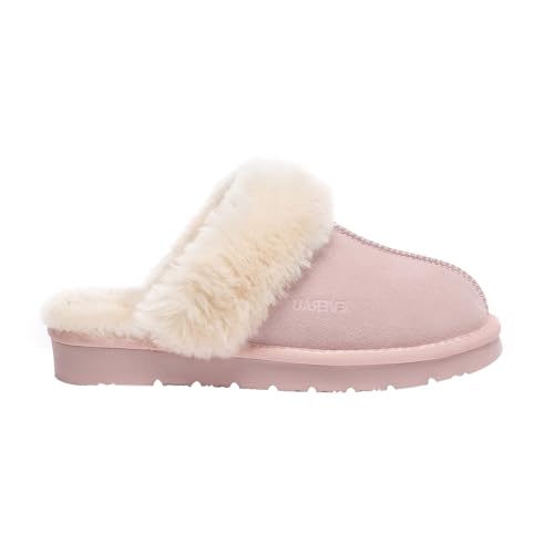 Women Raven Slippers Womens Warm Winter Sheepskin Suede Mule