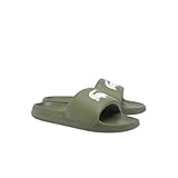 Lacoste Men's Serve Slide 1.0, Khaki & White Croc, 10