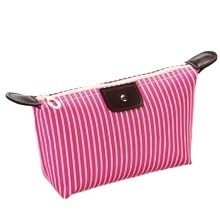 Borsa for il trucco, borse for cosmetici da donna, borsa da toilette impermeabile, multifunzione, borsa da viaggio portatile, organizer a righe, set da 3 beauty case(Rose red)