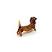 Sansukjai Dachshund Micro Tiny Figurines Hand Blown Glass Art Animals Collectible Dog-Lover Gift Home Décor (Marble Brown)