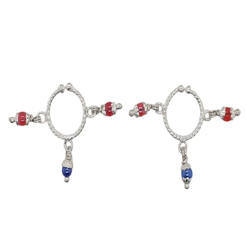 Sahiba Gems Pure Chandi/Silver Designer Self Work Kada with Three 3 Silver Ghungroo For Laddu Gopal Ji, Bal Krishna,Shreeji Radhey Rani Jewellery for Idol