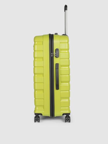 Image of Teakwood Unisex Trolley Bag for Travel, Hard Cabin Trolley Suitcase Bag, Numver Lock System 360 Degree 8 Rotating Wheels | Set of 3 (55, 65, 76 CM, Lime Green)