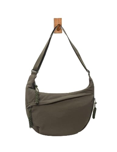 Bolsa transversal de nylon de grande capacidade, bolsa tiracolo, bolsa de ombro com vários bolsos, bolsa casual para bolinhos., Verde 1