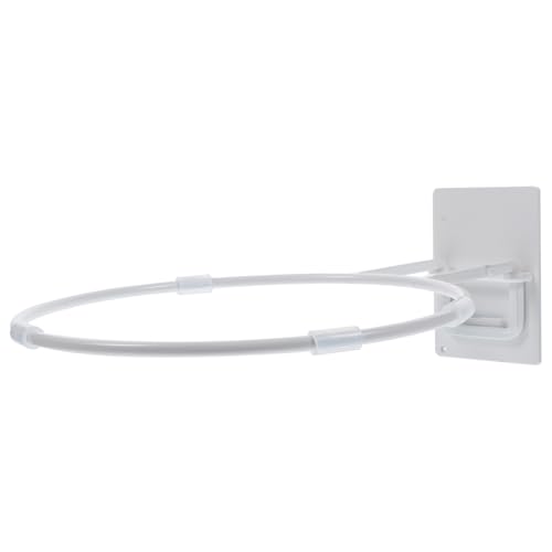 USHOBE Soporte de Pared para Pelotas, Estante Metálico Multiusos para Baloncesto y Fútbol, Montaje en Escenarios de Exhibición, Color Blanco, Plegable y Sin Taladro