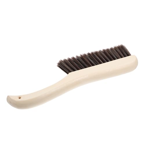 PACKOVE - PACKOVE Extended Wooden Handle Bed Brush with Curved Neck, 4-Row Soft Bristles Hand Broom for Dust Removal and Bed Cleaning Tool, Household Duster for Bedroom and Tabletop Use